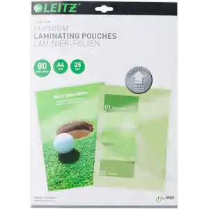 Leitz UDT Laminasyon Poşeti, A4, 80 mikron, 25 adet, Şeffaf