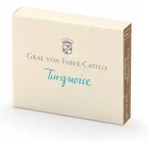 Graf von Faber-Castell Kartuş, 6’lı, Turkuaz Renk, Silinmez ve Suya Dayanıklı, Işığa Karşı Dirençli, Kolay Takılabilir, Ergonomik Tasarım