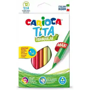 Carioca Tita Maxi Üçgen Kuru Boya Kalemi 12Li