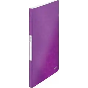 Leitz WOW A4 Sunum Dosyası, Metalik Mor, 20 Şeffaf Poşetli, 40 A4 Sayfa Kapasiteli, 46310062