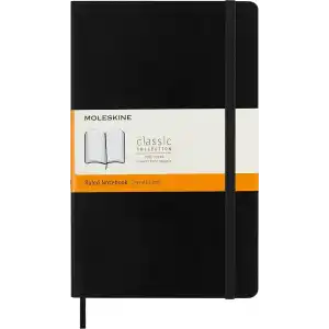 Moleskine Large Boy Yumuşak Kapak Çizgili Defter Siyah /