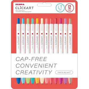 ZEBRA CLICKART MARKET PEN LT 12 LI SET
