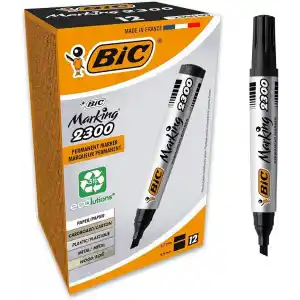 BIC Marker 2300 Kesik Uçlu Permanent Markör, Siyah,