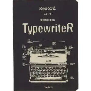 Notelook Tekstil Kapak Typewriter 32K Multi White Defter