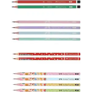 Faber-Castell HB-2B 12li Kurşun Kalem Seti,Mercanlı, Şövalye,Başlık Kalemi,Sevimli Dostlar Temalı