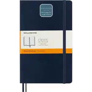 Moleskine Çizgili Kalın Safir Mavi Defter L Boy Yumuşak Kapak (Expanded)