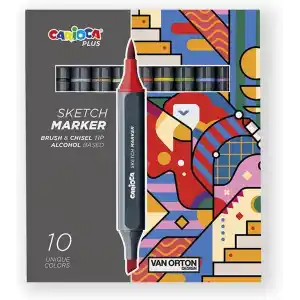 Carioca Plus Sketch Marker Çift Tarafli Çizim Kalemi 10 Renk