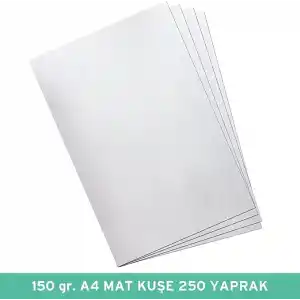Umur 150 gr A4 Mat Kuşe Kağıt, 250 Yaprak