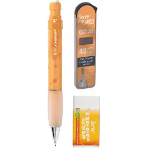Serve Doğa Desenli Deep Kalem, Deep Silgi ve Deep Min, 0.7 mm, Hardal Sarısı