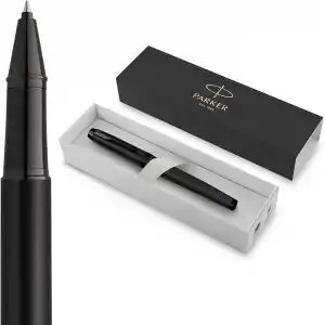 Parker IM Rollerball Kalem | Siyah PVD ile Mat siyah | Siyah Mürekkep Dolgulu İnce Nokta | Hediye Kutusu