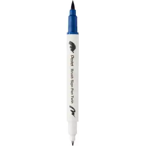 Pentel Brush Sing Pen Twin Çift Taraflı Fırça Uçlu Kalem ÇELİK MAVİSİ