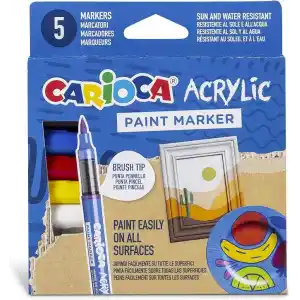 Carioca Akrilik Paint Marker Su Bazli Fırça Uçlu 5Li