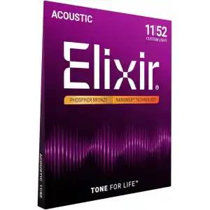 Elixir 16027 Nanoweb Phosphor Bronze Akustik Gitar Teli (11-52)