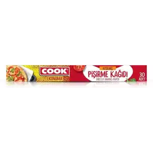 Cook Eko Kesilmiş Pişirme Kağıdı, 37 x 42 cm, 30 Yaprak