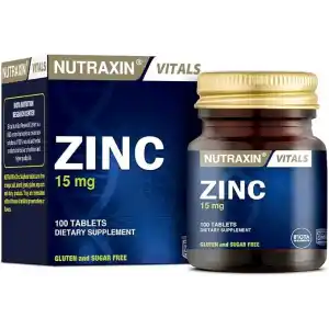 Nutraxin Vitals Zinc 15 mg 100 Tablet Takviye Edici Gıda