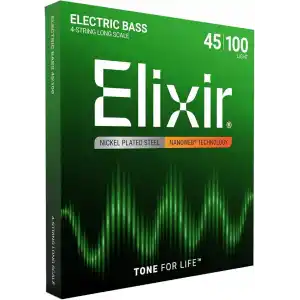 Elixir 14052 Nanoweb Light 4 Telli Bas Gitar Teli (45-100)