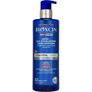 Bioxcin Men+ Sport Kepek + Saç Dökülmesine Karşı Şampuan | L-Carnitine, Kafein, BioComplex B11 | 500 ml | Tüm Saç Tipleri İçin