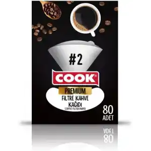 Cook Premium Filtre Kahve Kağıdı, Ebat 2, 80 Adet