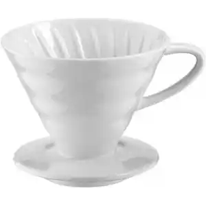 Epinox Seramik Kahve Dripper - Porselen Demleyici - No: 2 - Beyaz (Hario V60 Benzeri)
