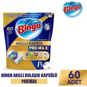 Bingo Akıllı Kapsül Pro Max Bulaşık Makinesi Deterjanı Tableti 60lı