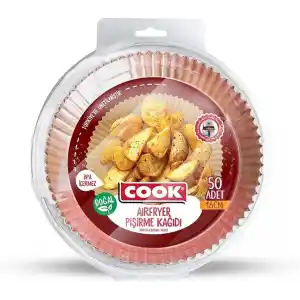 Cook Airfryer Pişirme Kağıdı, Standart Boy, 16 cm, 50 Adet