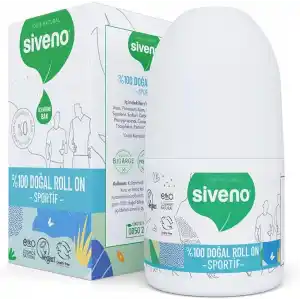 Siveno %100 Doğal Roll-On Sportif Sporcu Deodorant Ter Kokusu Önleyici Bitkisel Lekesiz Vegan 50 ml