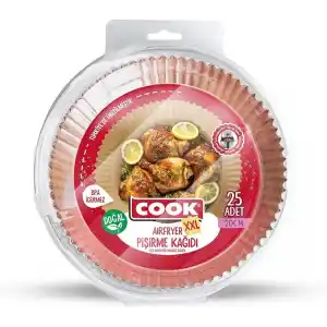 Cook Airfryer Pişirme Kağıdı, XXL Boy, 20 cm, 25 Adet