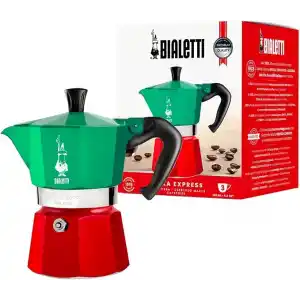 Bialetti - Moka Express Italia: 3 Cups Ocak Üstü Espresso Pişirici - 130ml - Karma Renk - Alüminyum Gövde - Patentli Güvenlik Valfi - Tüm Ocak Türleri İçin Uygundur (İndüksiyon Hariç)