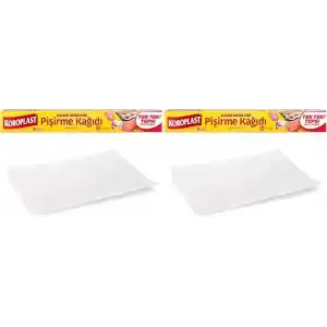 Koroplast Hazır Kesilmiş Pişirme Kağıdı 16 adet 42x37 cm, Helal Sertifikalı BPA İçermez, Fırında Tavuk, Et, Tatlı, Börek Pişirmek için Yüksek Isıya Dayanıklı Hazır Fırın Pişirme Kağıdı Yapışmaz Yanmaz