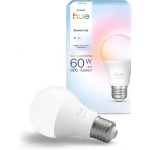 Philips Hue Essential 8W E27 806 Lumen Renkli Akıllı Ampul A60-25.000 Saat Ampul Kullanım Ömrü