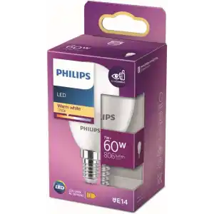 Philips LED 60W P48 E14 Sarı Işık Dim Edilmez Ampul Tekli Paket