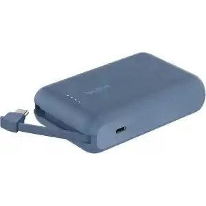 Belkin BoostCharge Power Bank, Entegre Kablolu Taşınabilir Şarj Cihazı 10K PD 20W - USB-C Güç Dağıtımı, iPhone Power Bank iPhone 16 Serisi, iPad Pro, Galaxy S24 ve Daha Fazlası için Hızlı Şarj