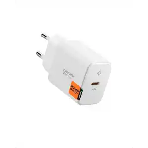 Spigen 20W USB-C Mini Hızlı Şarj Aleti/Şarj Isısını Düşürür GaN Pro Akım Korumalı Güç Adaptörü iPhone & Android & iPad Type-C EE201 White - ACH08701