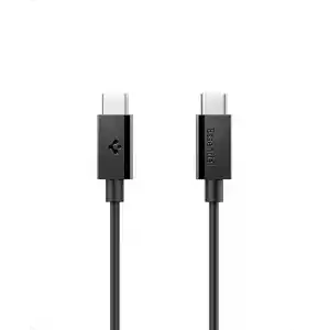 Spigen USB-C to USB-C 2 Metre Kablo 60W Güç/PPS 2.0 Desteği Super Hızlı Şarj / 480 Mbps Data Aktarım Hızı Type-C Ekstra Dayanıklı Black - ACA08720