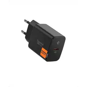 Spigen 20W USB-C Mini Hızlı Şarj Aleti/Şarj Isısını Düşürür GaN Pro Akım Korumalı Güç Adaptörü iPhone & Android & iPad Type-C EE201 Black - ACH09217