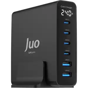 Juo 240W GaN PD 3.1 Masaüstü Hızlı Şarj Cihazı 4 Type-C + 2 USB-A iPhone & MacBook & Laptop Uyumlu Şarj Aleti