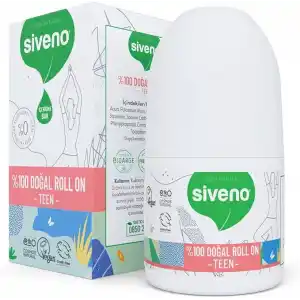 Siveno%100 Doğal Roll On Teen Girl Genç Kız Deodorant Ter Kokusu Önleyici Bitkisel Leke Bırakmayan Vegan 50 ml