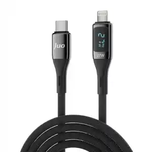 Juo 27W Dijital Led Ekranlı USB Type-C to Lightning iPhone iPad Hızlı Şarj ve Data Kablosu 1 Metre