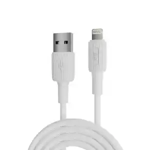 Juo 12W 2.4A USB-A to Lightning iPhone iPad ile Uyumlu Silikon Hızlı Şarj ve Data Kablosu Beyaz 1 Metre