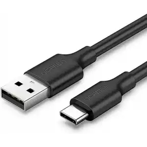 UGREEN 2.0 A USB-A & USB-C, Şarj ve Data Kablosu, 25 Santimetre, Siyah, 60114