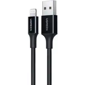 Ugreen iPhone Lightning 2.4A Data ve Şarj Kablosu Siyah 1 Metre