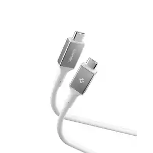 Spigen USB-C to USB-C 1 Metre Kablo 100W Güç/PPS 2.0 Super Hızlı Şarj / 5 Gbps (E-Marker Çip) Data Hızı/USB 3.2 Type-C Ekstra Dayanıklı MFI Lisanslı White - ACA08774