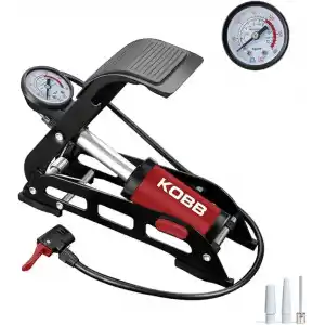 KOBB KB0901 87PSI Analog Basınç Göstergeli Ayak Pompası, Kırmızı/Siyah