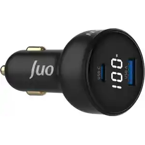Juo 100W Led Ekranlı Type-C + USB-A Araç Şarj Aleti iPhone & Android & Notebook Araç içi Şarj Cihazı