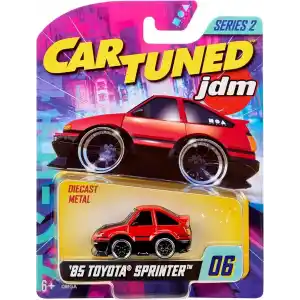 MGAE CarTuned JDM Seri 2 1985-87 Sprinter Trueno GT-Apex AE86, Siyah Kırmızı, Diecast Metal Oyuncak Araba, Koleksiyon