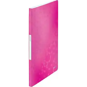 Leitz WOW A4 Sunum Dosyası, Metalik Pembe, 20 Şeffaf Poşetli, 40 A4 Sayfa Kapasiteli, 46310023