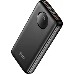 Juo 10000mAh 22.5W Dijital Led Ekranlı Taşınabilir Hızlı Şarj Cihazı Powerbank Siyah