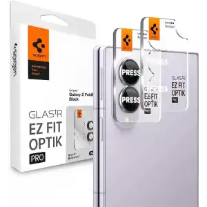 Spigen Galaxy Z Fold 8 ile Uyumlu Kamera Lens Koruyucu Cam Kolay Kurulum Glas.tR EZ Fit Optik Pro (2 Adet) Black - AGL11761