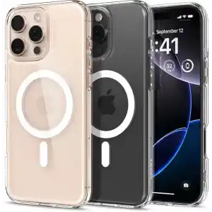 Spigen iPhone 16 Pro Max ile Uyumlu MagSafe Kılıf Ultra Hybrid Mag Fit White - ACS07998
