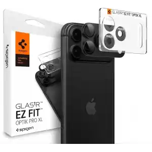 Spigen iPhone 18 Pro ile Uyumlu Kamera Lens Koruyucu Tam Kaplayan Cam Kolay Kurulum Glas.tR EZ Fit Optik Pro XL Dark Gray - AGL12035